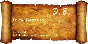 Dick Beatrix névjegykártya
