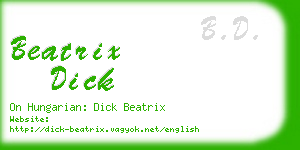 beatrix dick business card
